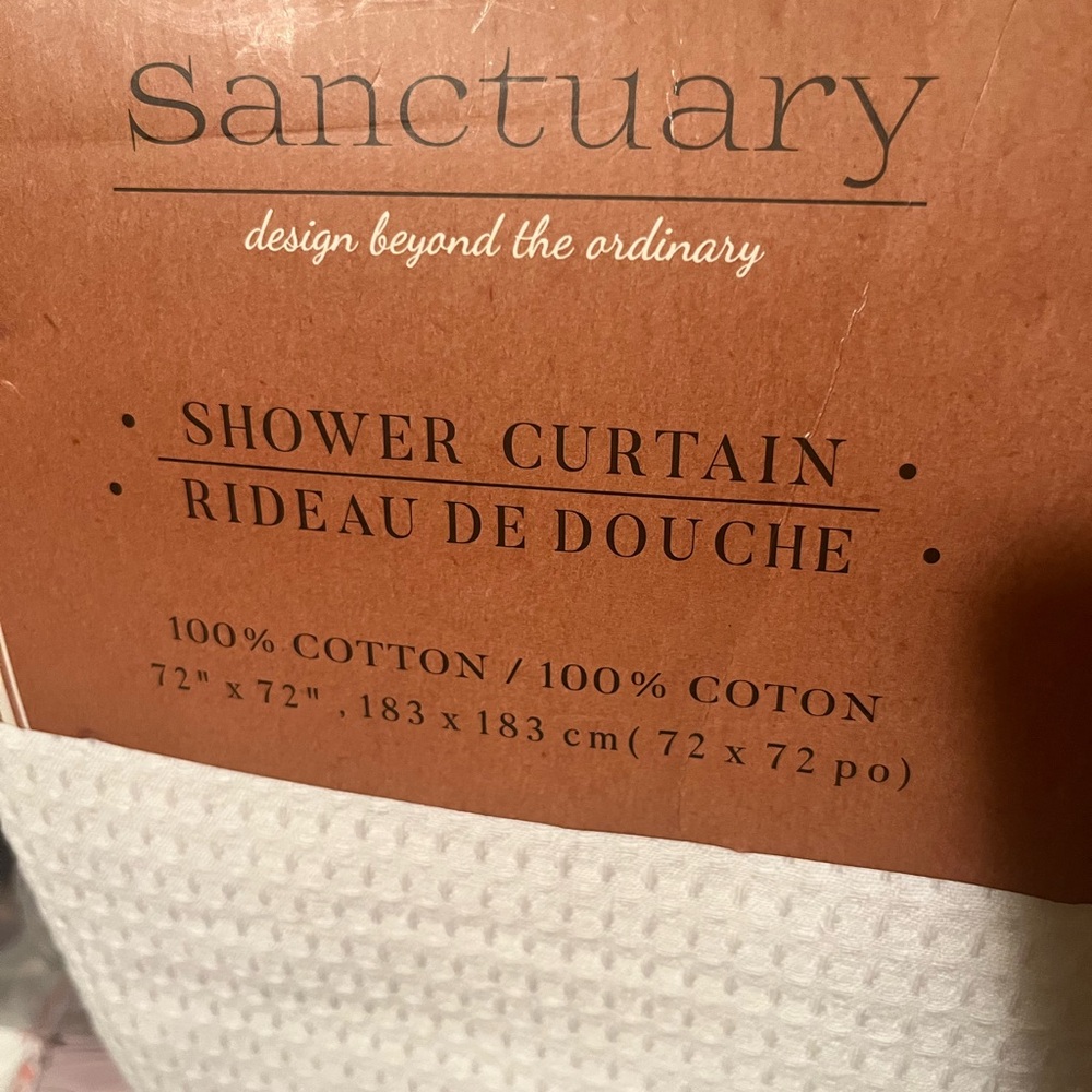 Sanctuary White Cotton Shower Curtain